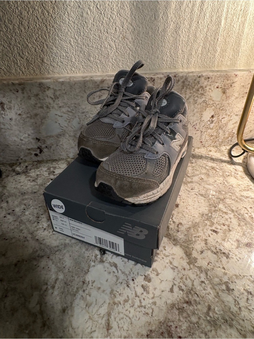 New Balance Kids Gray and Charcoal Athletic Sneakers